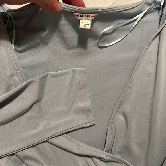 GUESS long sleeve ballet top. Robins Egg blue. Large. - Picture 2 of 3